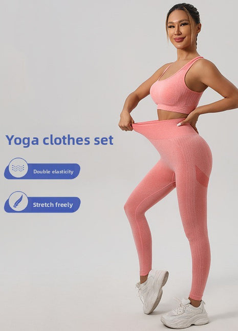 Women Yoga Outfit Set Sports Bra and High Waist Pants