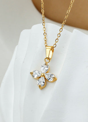 Butterfly Zircon Necklace Gold Plated Jewelry