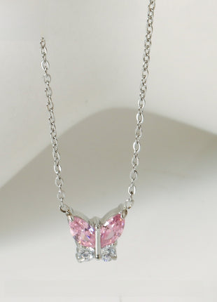 Butterfly Zircon Necklace Gold Plated Jewelry