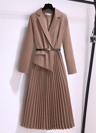 Suits with pleated dresses