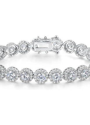 Round Cuban Zircon Tennis Bracelet for Men and Women