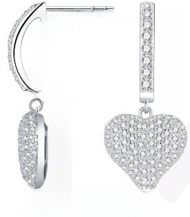 Heart-Shaped Moissanite Earrings Women's Jewelry