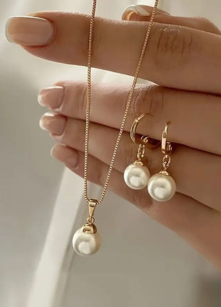 Pearl imitation jewelry set