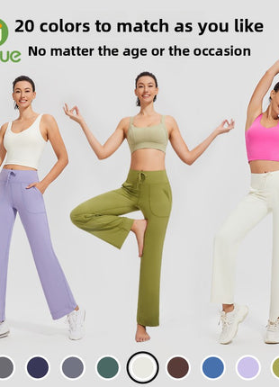 Double-sided brushed fitness pants with pockets for women