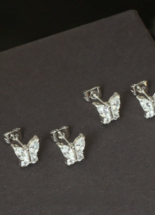 Butterfly Zircon Earring Steel Fashion Jewelry