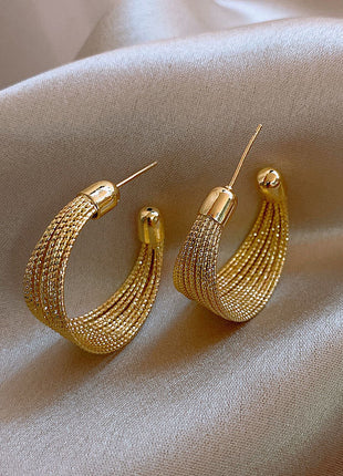 Brushed hoop earrings