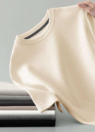 Mens Waffle Texture Short Sleeve T-Shirt