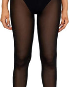 Mesh high-waisted solid-color leggings