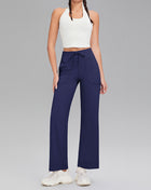 Double-sided brushed fitness pants with pockets for women