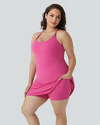 Women's Anti-Exposure Sports Dress with Built-in Shorts and Pockets