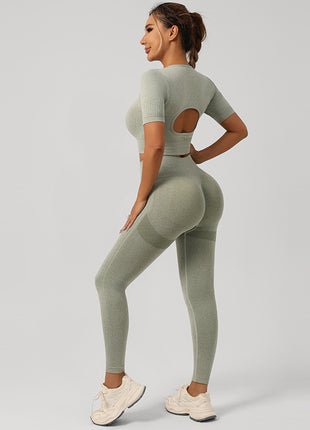 Women Yoga Outfit Set Sports Bra and High Waist Pants