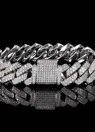 Hip-hop Diamond Cuban Chain Zircon Bracelet for Men
