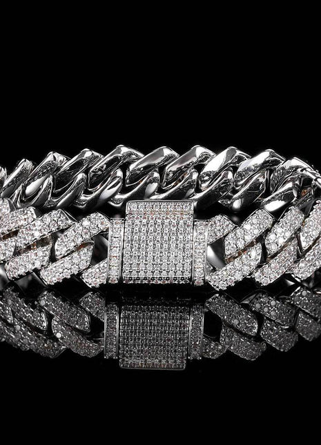 Hip-hop Diamond Cuban Chain Zircon Bracelet for Men
