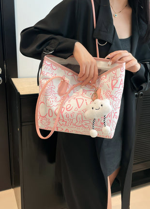 Printed PU Leather Tote Bag