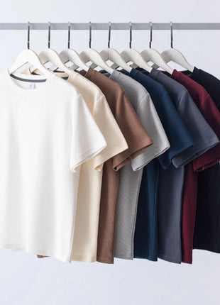 Mens Waffle Texture Short Sleeve T-Shirt
