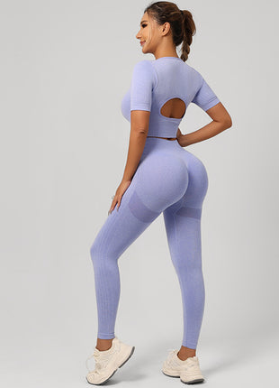 Women Yoga Outfit Set Sports Bra and High Waist Pants