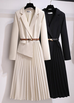 Suits with pleated dresses