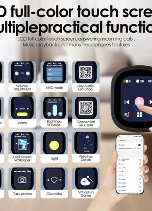 Wireless ANC Headphones with Touch Screen