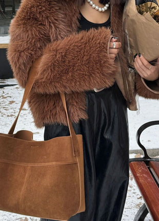 Nubuck Leather Tote Bag for Women