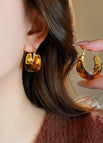 Brown Ombre C-Ring Gold Earhook
