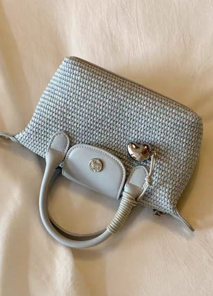 Women's Summer Woven Tote Bag with Magnetic Closure