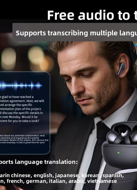 Dual-microphone wireless Bluetooth translation headphones