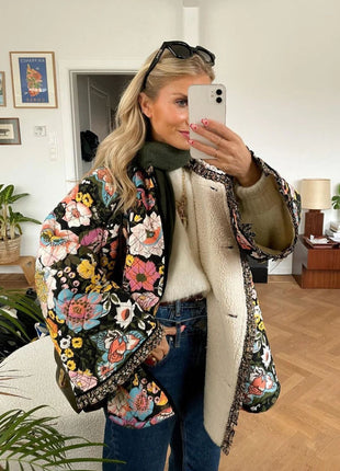 Autumn and Winter Printed Cotton-Padded Jacket