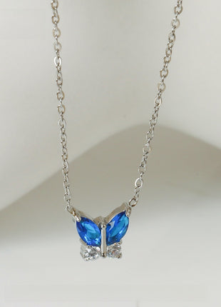 Butterfly Zircon Necklace Gold Plated Jewelry