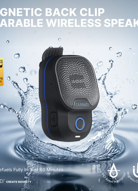 Bluetooth speaker with noise cancellation and wearable design