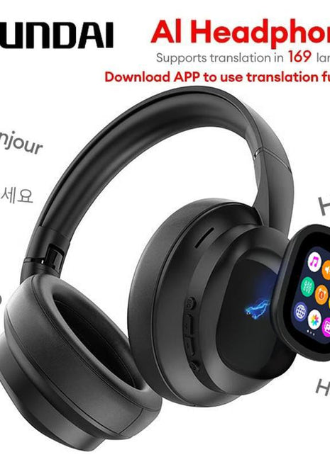 Smart AI Translation Headphones with Touch Screen