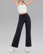 Double-sided brushed fitness pants with pockets for women