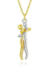 Medium silver pendant gold chain