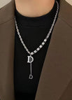 Diamond d letter sweater chain