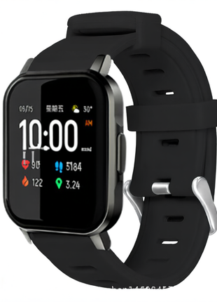 Flat, solid-color silicone watch strap