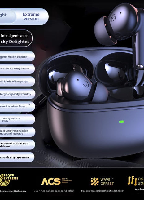 Dual-microphone wireless Bluetooth translation headphones