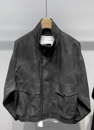 Retro PU Leather Jacket for Men