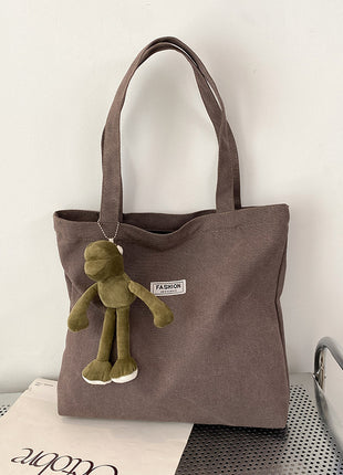 Thickened Washed Canvas Bag Women's Large Capacity Tote Bag Simple Commuter Portable Oxford Cloth Big Bag Shoulder Bag