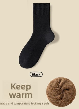 Extra thick winter fleece-lined terry socks