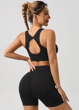 Women Yoga Outfit Set Sports Bra and High Waist Pants