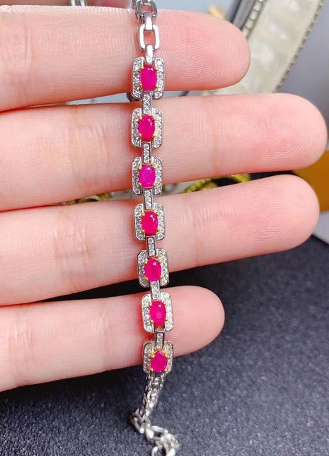 Ruby Silver Bracelet