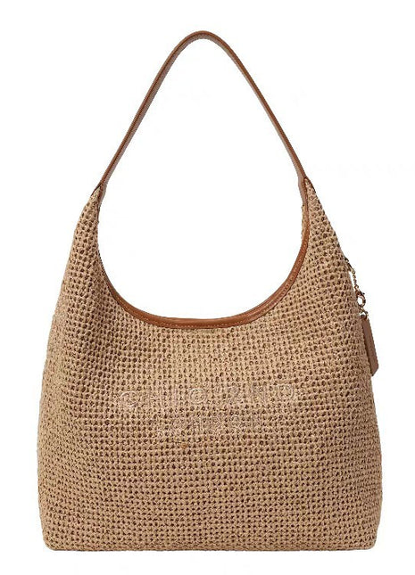 Women's Summer Woven Tote Bag with Magnetic Closure