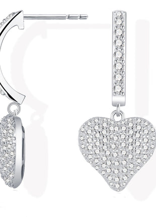 Heart-Shaped Moissanite Earrings Women's Jewelry
