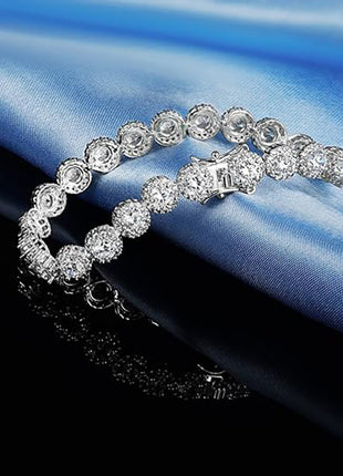 Round Cuban Zircon Tennis Bracelet for Men and Women