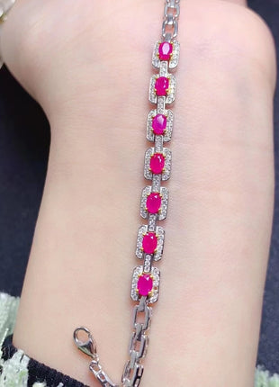 Ruby Silver Bracelet