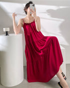 Cotton Satin Solid-color Slip Dress for Women