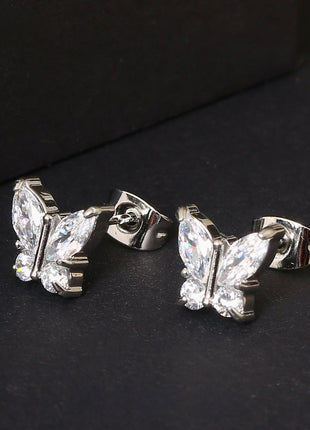 Butterfly Zircon Earring Steel Fashion Jewelry