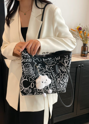 Printed PU Leather Tote Bag