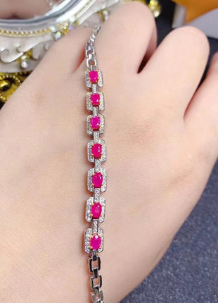 Ruby Silver Bracelet