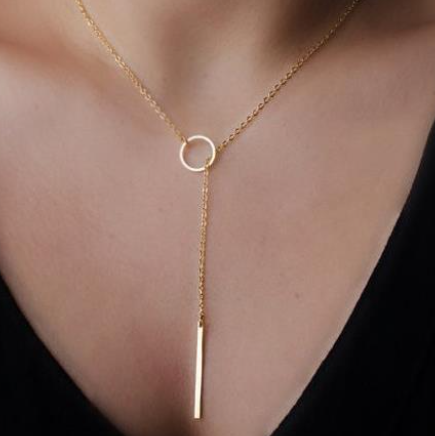 Minimalist Metal Ring Short Necklace