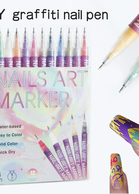 12-Color Nail Art Painting Pens